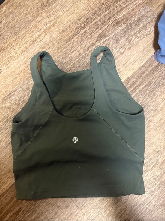 lululemon athletica Tops - lululemon athletica Olive Green Crop Sports Bra - Scoop Neck